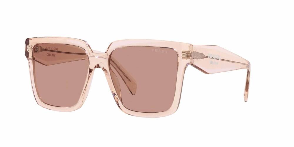 NEW PRADA women's pr 22zs square sunglasses in geranium crystal - dark violet